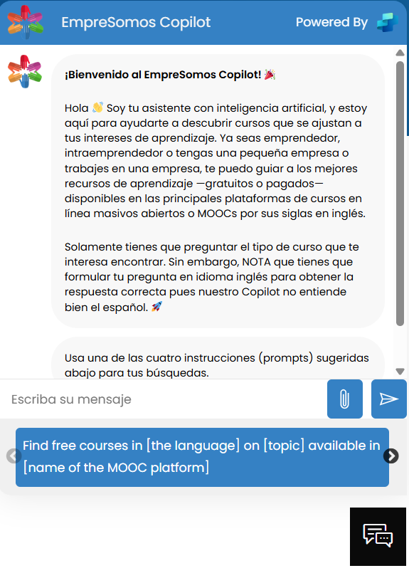 EmpreSomos Copilot multilingual chat assistant built for EmpreSomos
